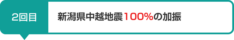 2回目:新潟県中越地震100％の加振