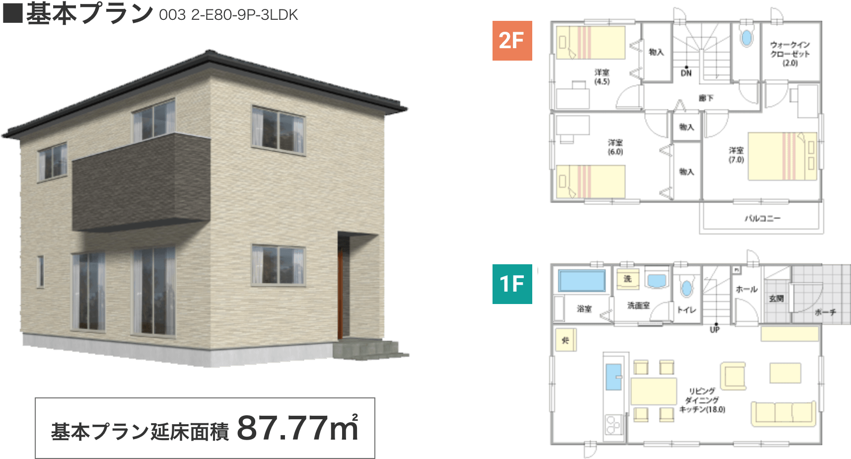 プラン例：基本プラン 延床面積87.77㎡