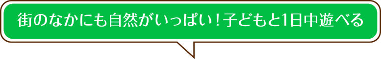 街のなかにも自然がいっぱい！子どもと1日中遊べる