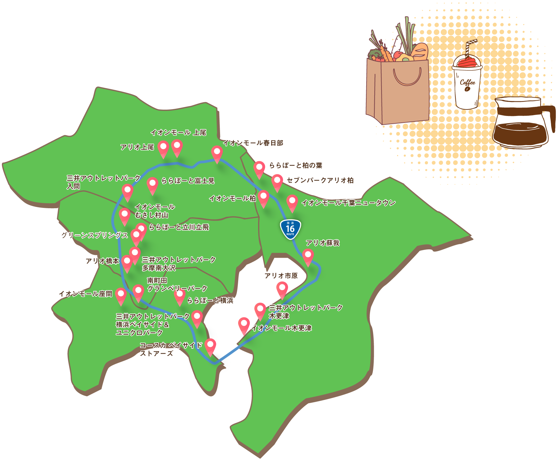 大型ショッピングモール地図