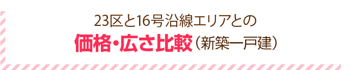 23区（練馬区）と16号沿線エリアとの価格比較（新築一戸建）