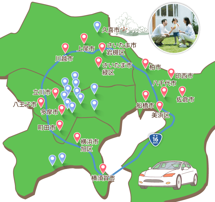 子育て世帯の転入超過数地図